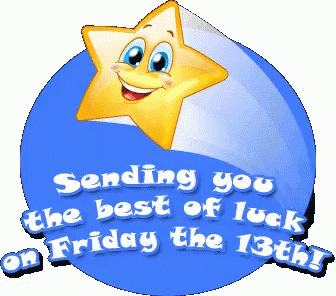 Sending You The Best Of Luck On Friday The 13Th With A Smiling Star GIF