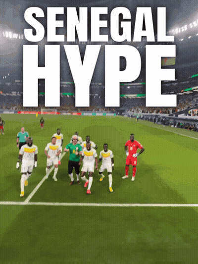 Senegal Hype Is Written Above A Soccer Field With Players On It GIF