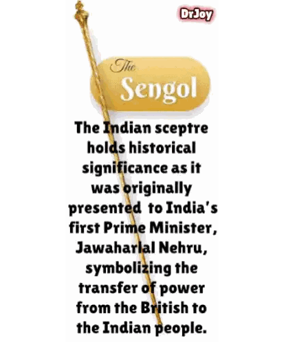 Sengol Poster With Gold Stick Sticker
