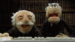 Senile Statler Waldorf Laughing GIF