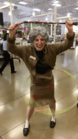 Senior Citizen On A Hula-Hoop GIF