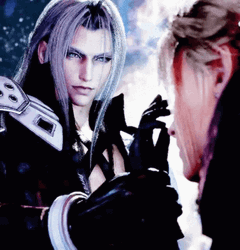 Sephiroth Holding Cloud's Hand GIF