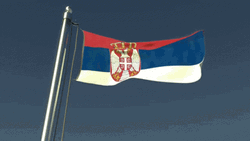 Serbia Flag Raised Waving
