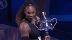 Serena Williams Won A Trophy GIF