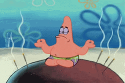 Serenity Now Patrick Star Meditating GIF