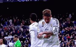 Sergio Ramos Lick His Arm And Wink GIF