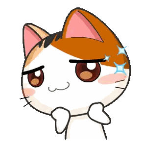 Serious Cartoon Cat Sticker