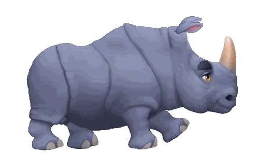 Serious Cartoon Rhino Sticker