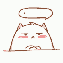 Serious Face Cute Chibi Cat Speechless GIF