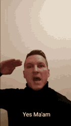 Serious Guy Salute Yes Ma'am GIF