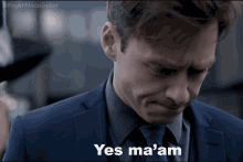 Serious Guy Wearing Suit Yes Ma'am GIF