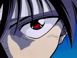 Serious Hiei Big Wide Eye GIF