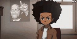Serious Huey Freeman Interview GIF