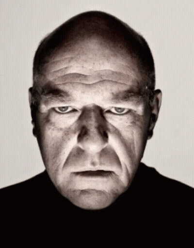 Serious Man In Black And White GIF