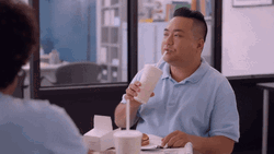 Serious Milkshake Sip GIF
