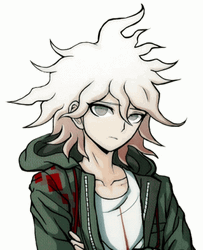 Serious Nagito Eyes Looking Around GIF