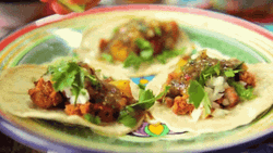 Serving Tacos Sprinkle Lime Mexican Dinner