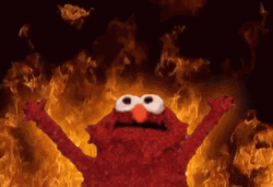 Sesame Street Elmo Burning Witness Me