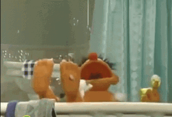 Sesame Street Ernie Taking A Bath GIF