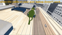 Sesame Street Kermit Suicide Acer Laptop Doesn't Work GIF