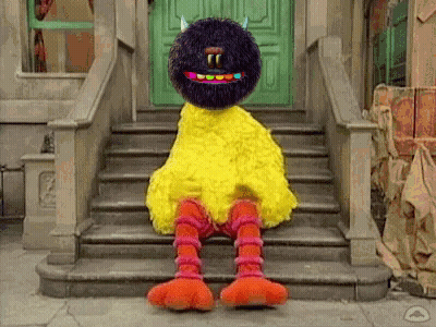 Sesame Street Monster Sitting GIF