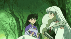 Sesshomaru And Rin Sweet Moment GIF