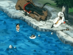Sesshomaru Relaxing Beside The Creek GIF