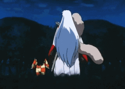 Sesshomaru Walking With Rin GIF