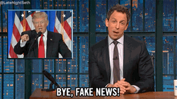 Seth Meyers Goodbye Fake News GIF