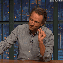 Seth Myers Talk Show Host Motioning Small GIF