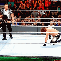 Seth Rollins Curb Stomp Knockout GIF