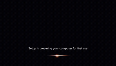 Setup Is Preparing Your Computer For First Use Written On A Black Screen GIF