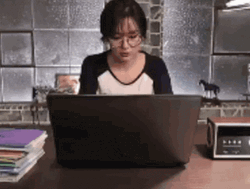  Seulgi Focused Searching Laptop GIF