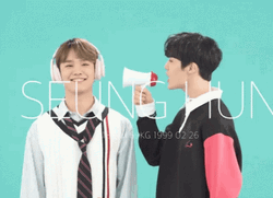 Seung Hun Holds Megaphone GIF