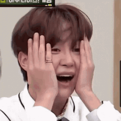 Seungkwan Surprise Cheek Palm Face Meme GIF