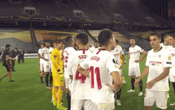 Sevilla Fc Kissing Teammate GIF