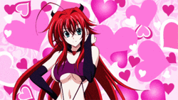 Sexy Anime Rias Gremory Love Hearts GIF