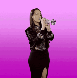 Sexy Attractive Lady Playing Bugle GIF