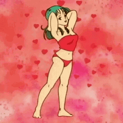 Sexy Bulma Wearing Bikini Pumping Heart GIF