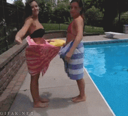 Sexy Funny Girls In The Pool  GIF
