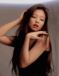 Sexy Jennie In Black Photoshoot GIF
