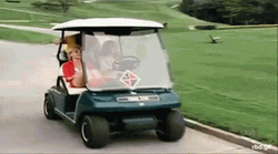 Sexy Ladies Golf Buggy Mishap GIF