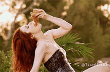 Sexy Lady Chocking Food Sucking GIF