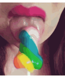Sexy Lips Sucking Lollipop GIF