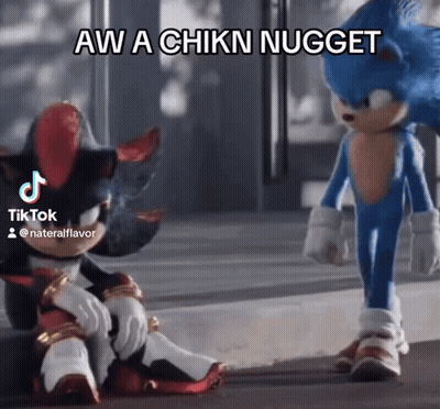 Shadow And Sonic Standing On Street GIF