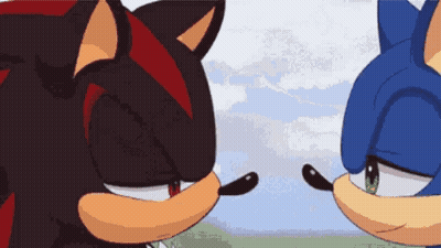 Shadow And Sonic Touch Noses GIF