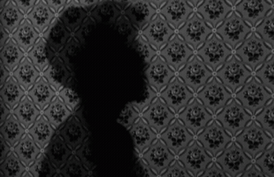 Shadow Of Person On Floral Wallpaper GIF