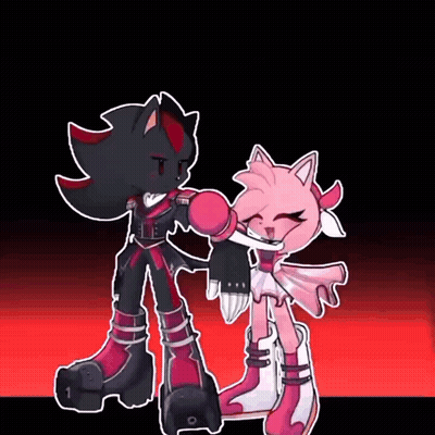 Shadow The Hedgehog And Amy Rose Dancing Together GIF