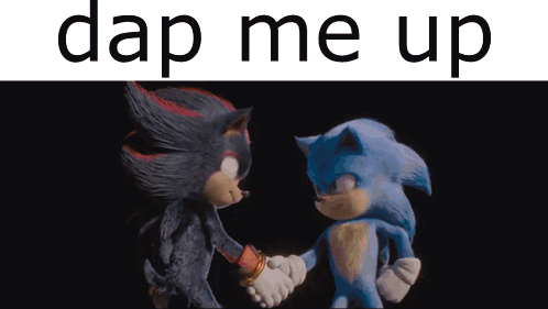 Shadow The Hedgehog And Sonic The Hedgehog Shake Hands In A Dark Room . GIF