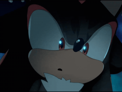 Shadow The Hedgehog Close Up With Glowing Eyes GIF